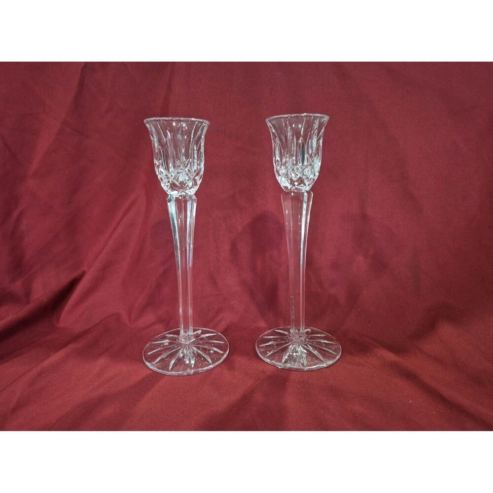Gorham Lady Anne Candle Stick Holder Pr 8 Inch Cut Lead Crystal Made Germany ...